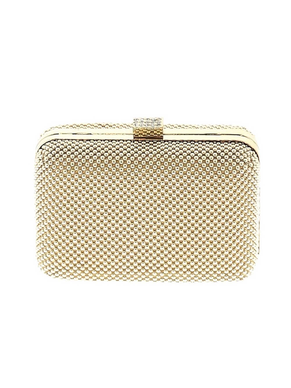 La Regale Gold Crystal Mesh Evening Clutch